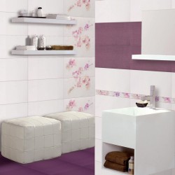 Страхотни  плочки за баня в бяло-лилав цвят / KEROS